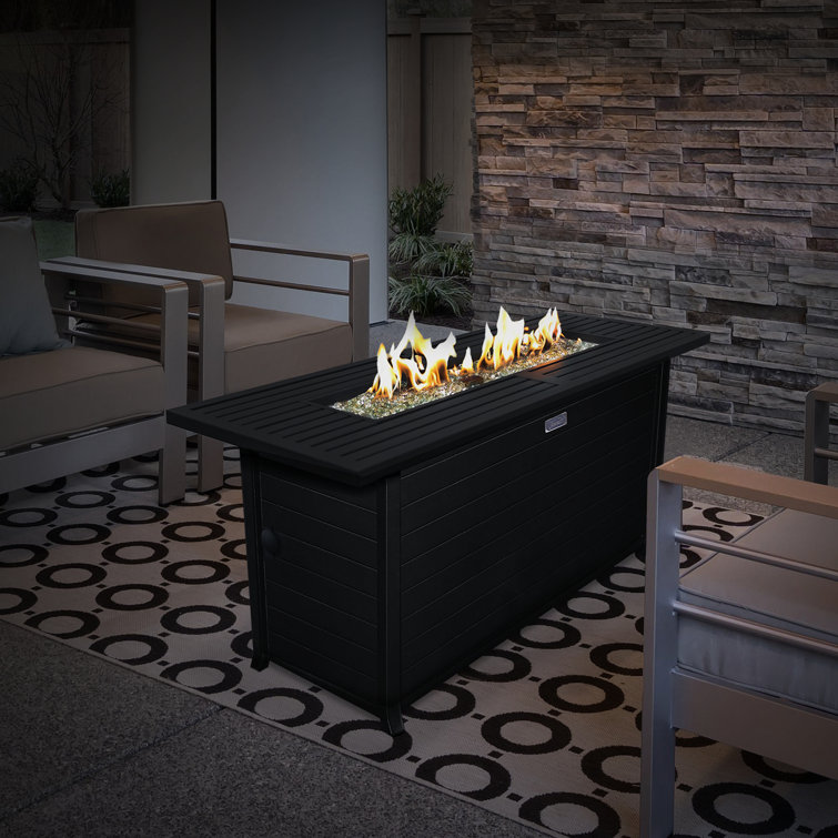 Sunbeam 24.41'' H x 56.69'' W Aluminum Outdoor Fire Pit Table with Lid & Reviews Wayfair